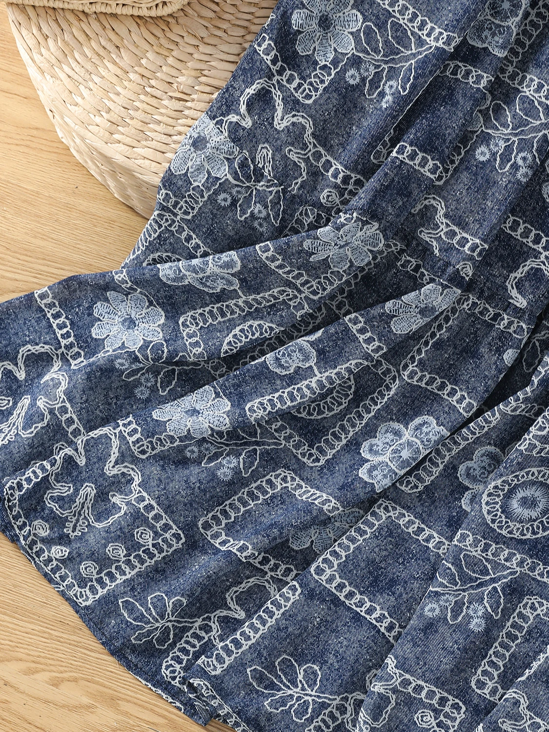 n الأزهار طويلة ألف خط ميدي تنورة زائد حجم الصيف عطلة جديدة الشاطئ Sle المرأة Faion عارضة القطن البوليستر تنورة #4