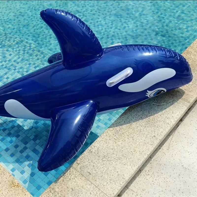 Black Shark Blue Whale Riding Horse Water-Resistant Inflatable Riding Board Swimming and Playing in Water Outdoor Inflatable
