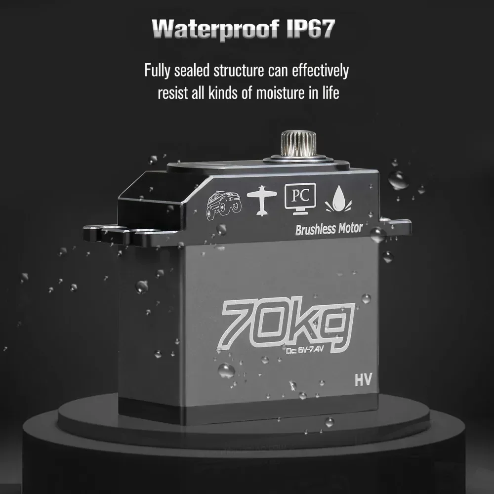 GX3370BLS 70 kg digitales Servo IP67 wasserdichtes Lenkservo bürstenloses Motorservo für 1/8 1/5 RC Car Crawler RC Boot Flugzeug
