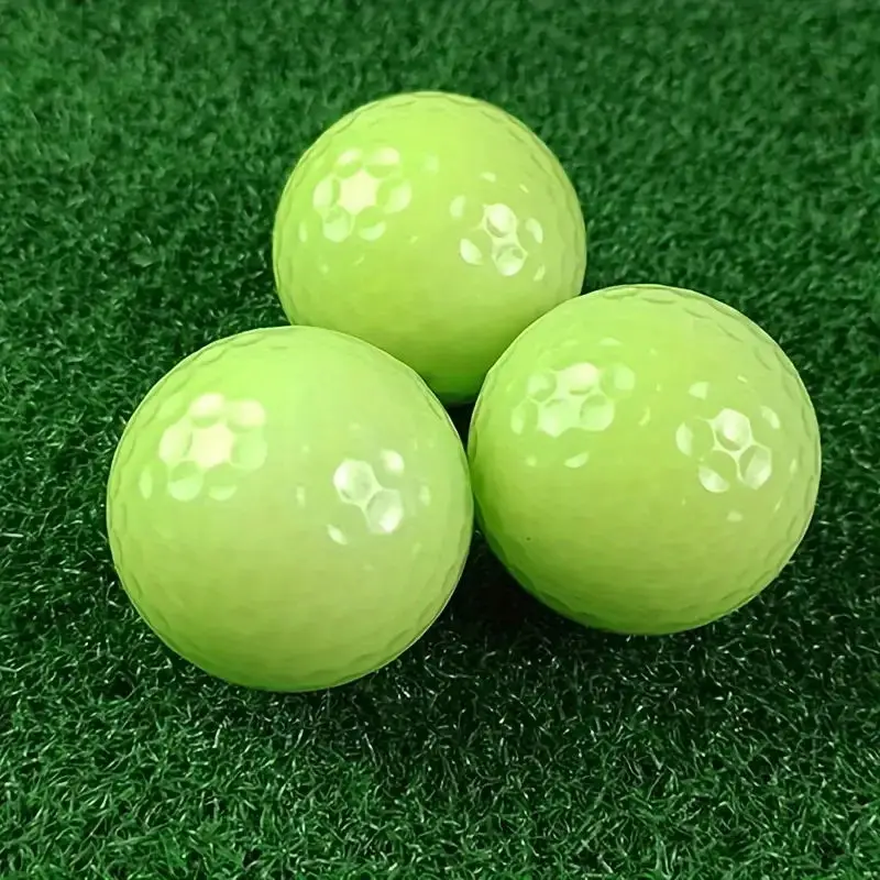 3PCS Fluorescent Golf Balls Luminous Light Up Golf Balls Bright Night Glow Reusable Training Hitting Golf Ball