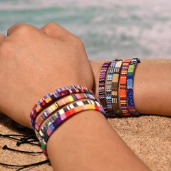 10Pcs/Lot Summer Beach Bohemian Bracelet for Women And Men Weave Free Charm Friendship Bracelets for Girl
