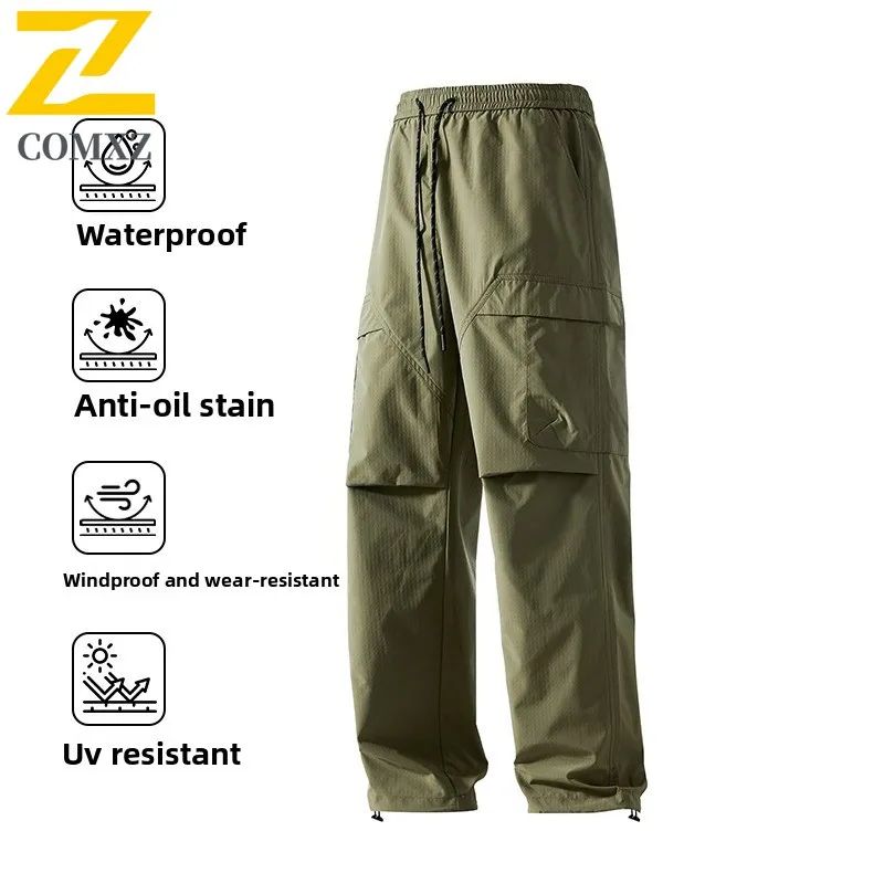 Men's Streetwear Utility Trousers 2025 New Loose Casual Wide Leg Trousers Weatherproof Mountain Trekking Fashion Outdoor Pants