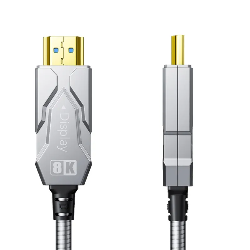 كابل DTECH ذكر إلى ذكر مطلي بالذهب HDMI 8K بطول 2 متر كابل ألياف HDMI 2.1 مدرع