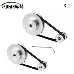 2 Sets GT2 Synchronous Wheel 20&60 Teeth 5mm Bore Aluminum Timing Pulley with 2pcs Length 200mm Width 6mm Belt