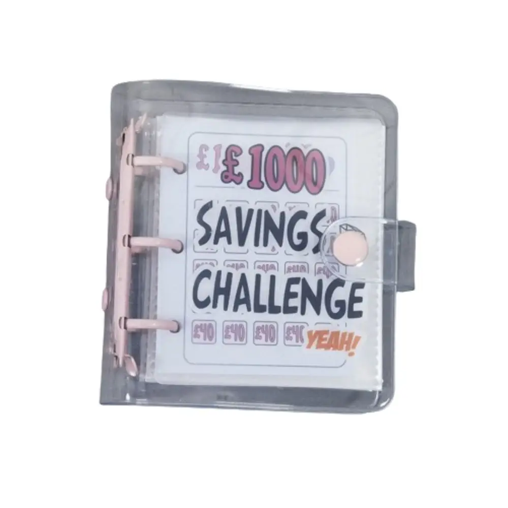 Mini Money Saving Binder 150/500/1000/2100/5000 Pounds Creative Mini Budget Binder Waterproof PVC Envelope Savings Challenge