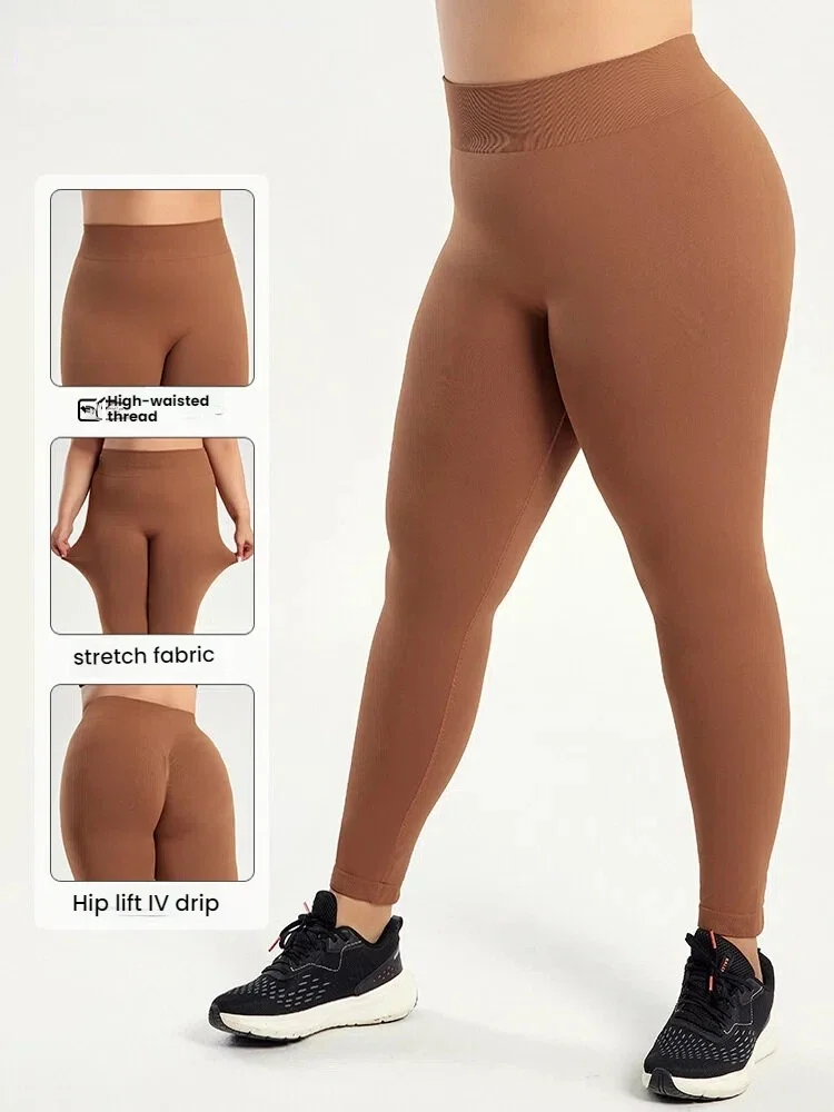 حجم كبير النساء اليوغا السراويل عالية الخصر سلس تجريب طماق للسيدات حجم كبير الصالة الرياضية اللياقة البدنية جوارب رياضية ملابس امرأة