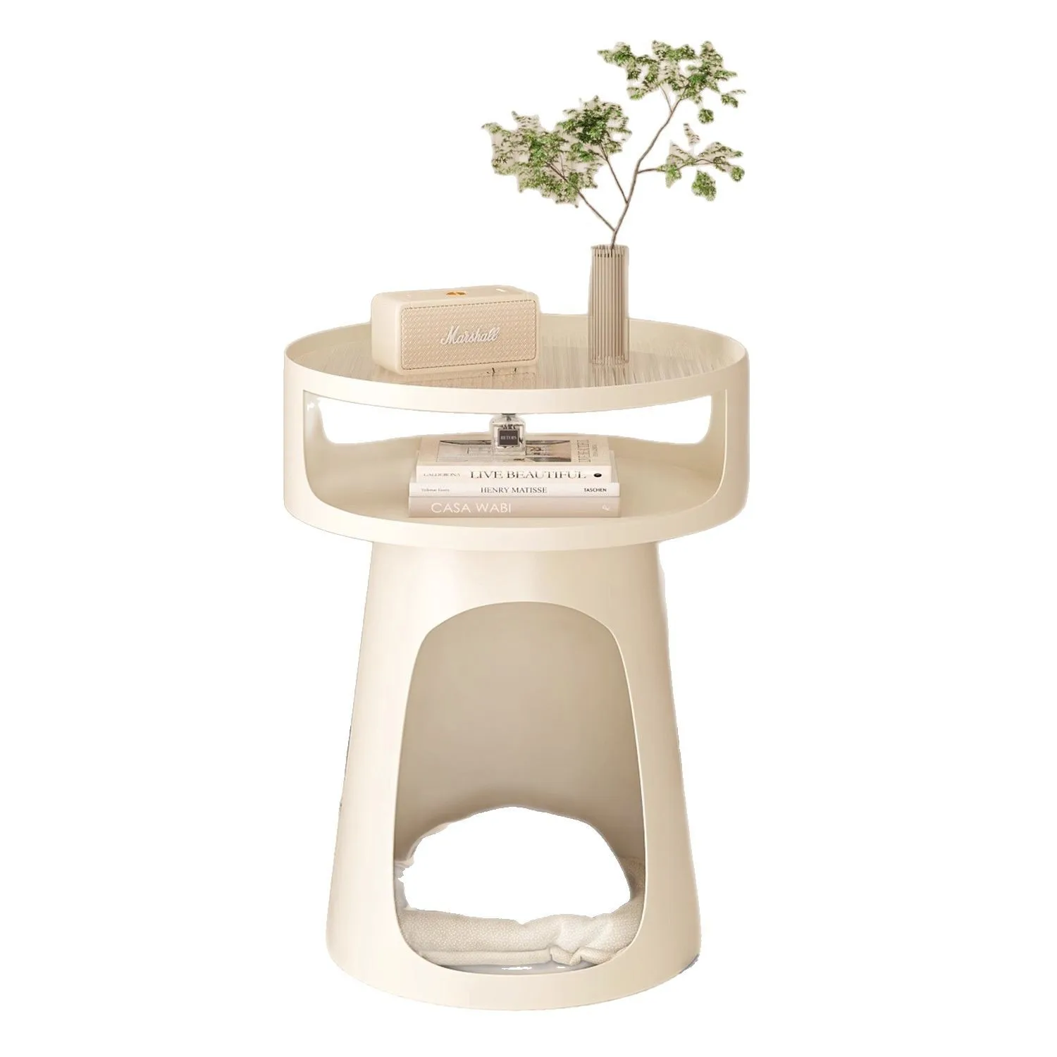 

Coffee table, removable, cream wind, round, creative, shelf