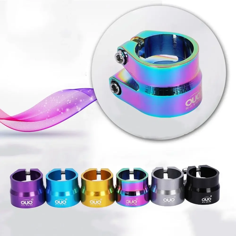 Aluminum Alloy Bicycle Seatpost Clamp Double Layer Seat Tube Lock Up Seat Tube Clamp Fastener 31.8/34.9mm Bike Seat Tube Clip