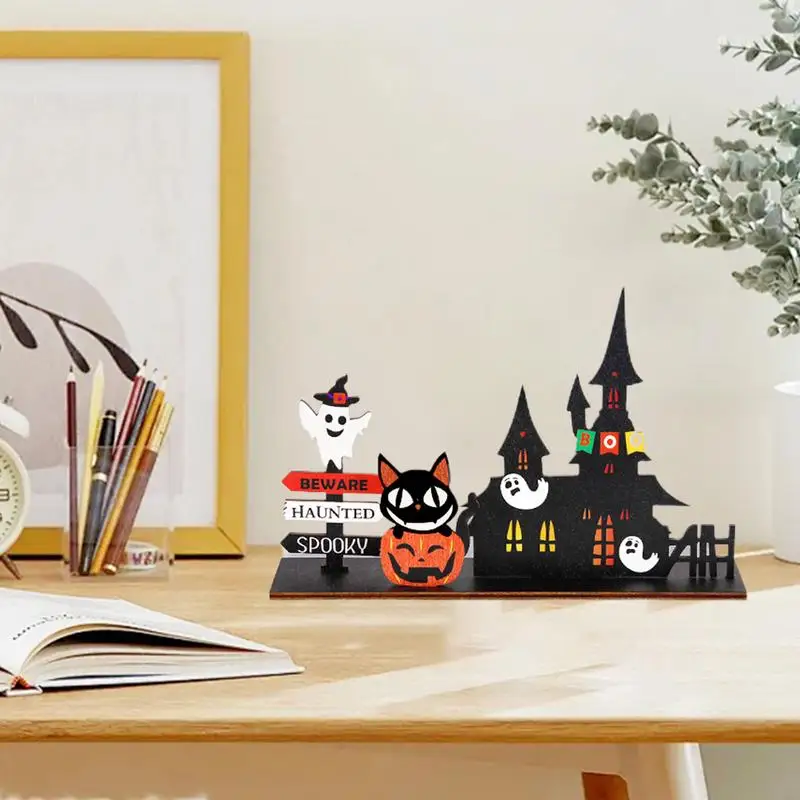 Halloween Wooden Centerpiece Signs Halloween Boo Spooky Signs Halloween Boo Spooky Signs Cute Wooden Signs For Tiered Tray Table