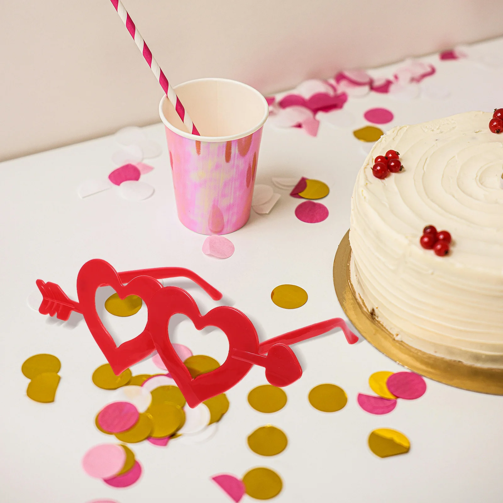 

1Set Bowknot Cane Prop Cosplay Valentine Day Heart Shaped Glasses Wedding Stage Photo Booth Props Cosplay Cane Prop