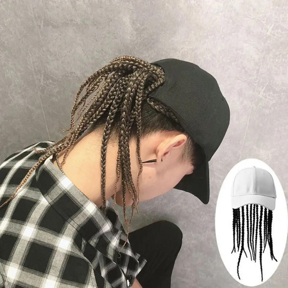 Baseball Cap Wig Hip Hop Hat Daily Wear Peaked Cap Wig Hair Dreadlocks Cap 35cm Dirty Hair Braid Sun Visor Hats Summer Unisex