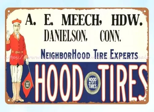 HOOD TIRES FLAGMAN metal tin sign contemporary wall decor