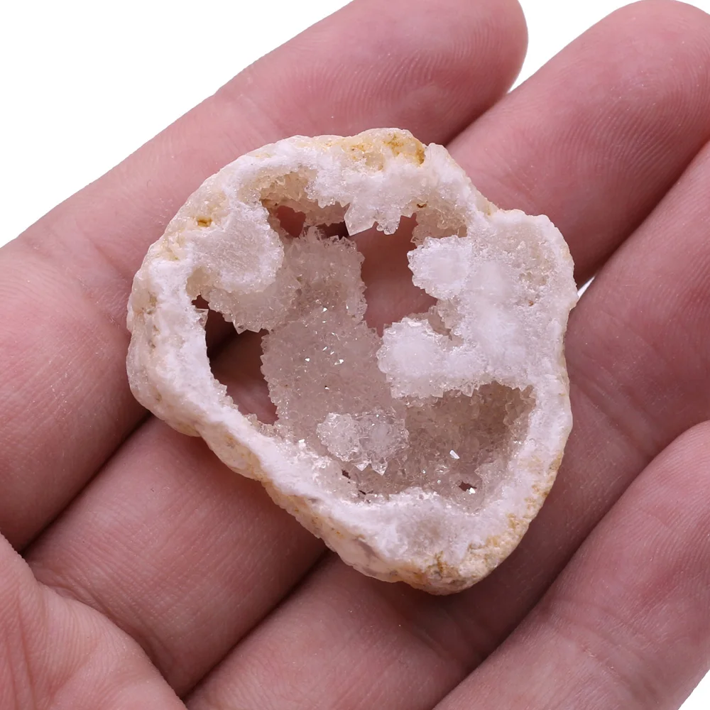 Slice Natural Druzy Agates Pendants Necklaces Irregural Shape  Chains Length 45+5mm for DIY Jewelry Necklace Szie 25-40mm