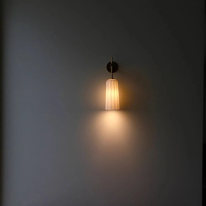 American Minimalist Wall Lamps LED Ceramic Lampshade Restaurant Staircase Balcony Corridor Study Bar