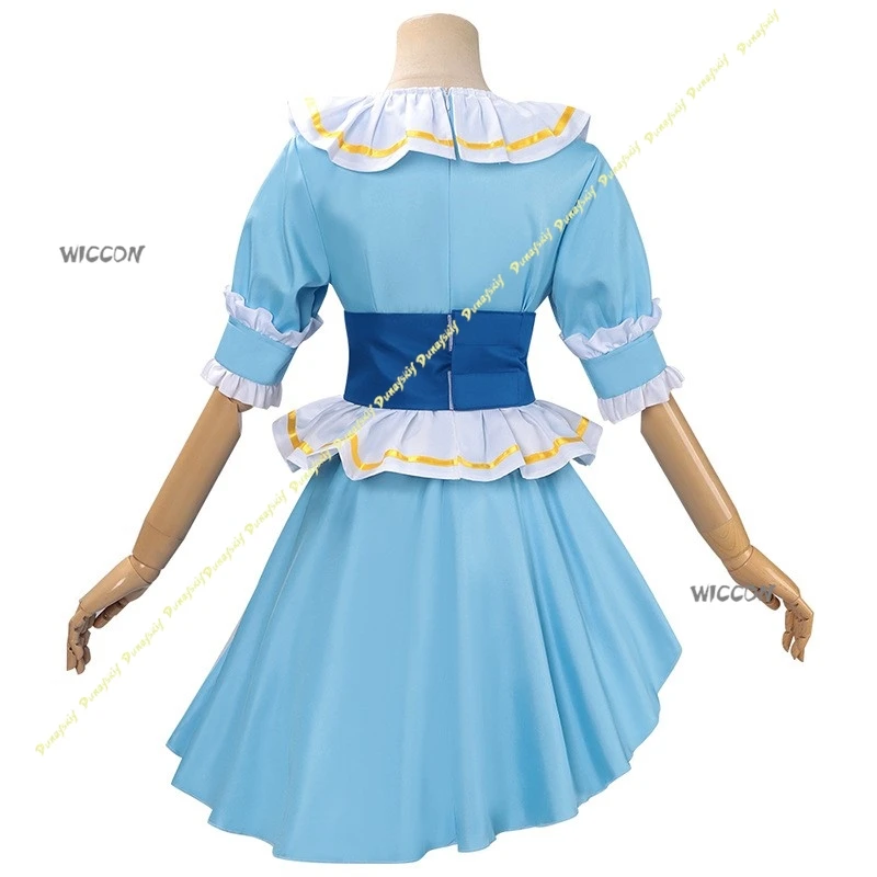 ¡Ama vive! Disfraces de Cosplay, vestido azul para niñas, bonito lazo, cinturón, guante, accesorio, pantalones cortos Aqours, adorno para piernas, Navidad y Halloween