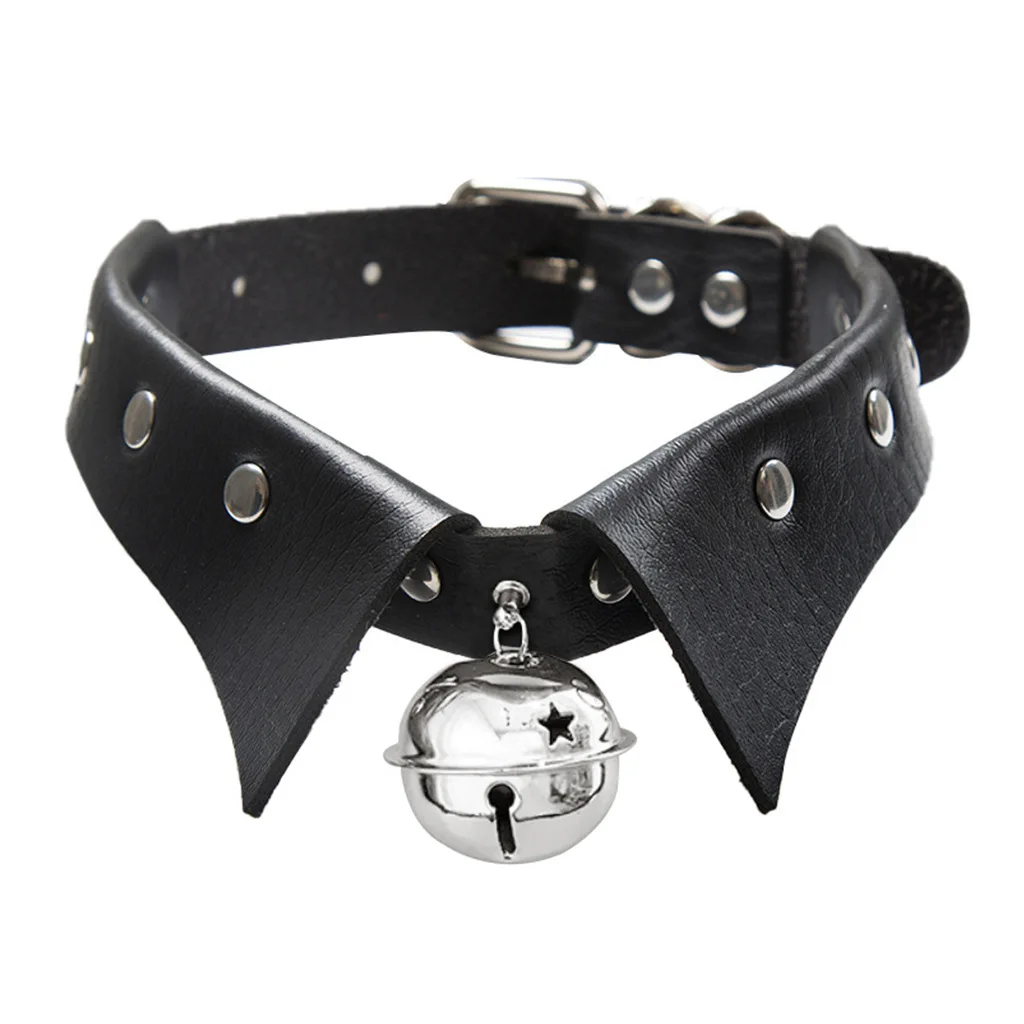 Cosplay Gothic PU Leather Choker, Rivet Decor Fake Collar Necklace, Adjustable Punk Collar for Cosplay Halloween Party Costume