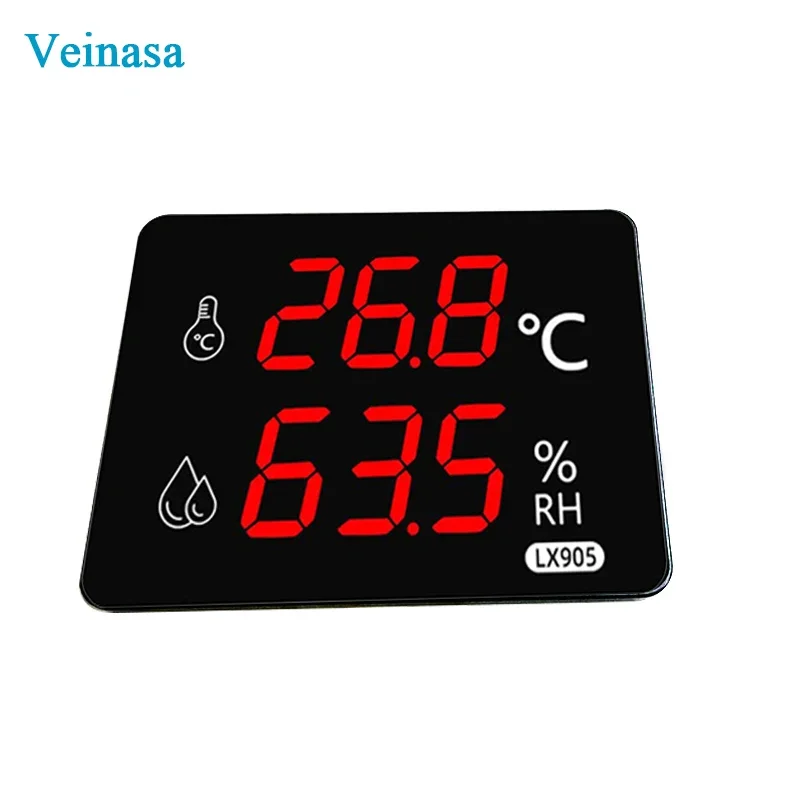 

2026 AS106A Large Screen Temperature and Humidity Display Digital Clock Wall-Mounted PT100 Thermometer OEM