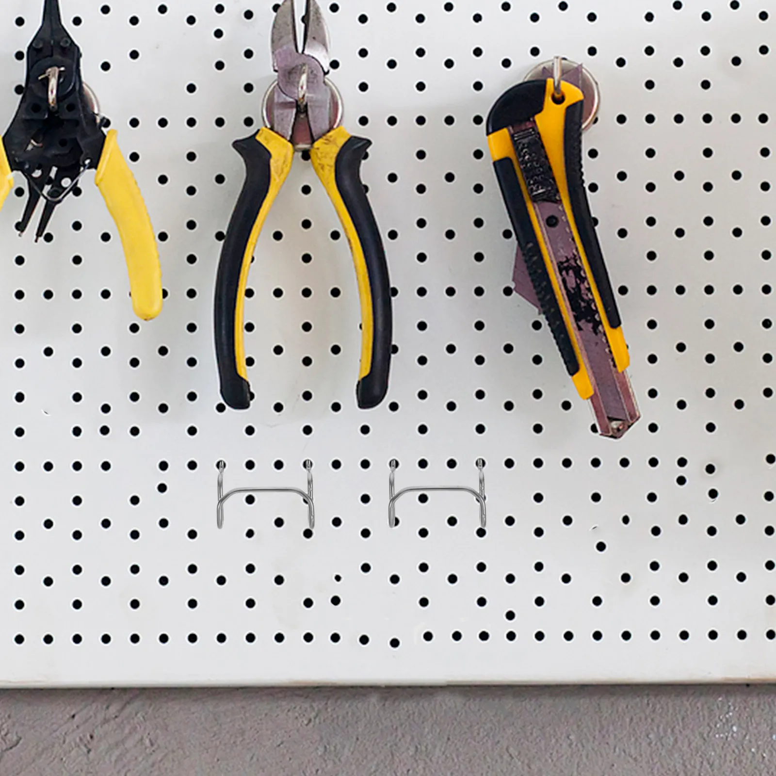 10Pcs Pegboard Hooks Stainless Steel Heavy Duty Thickened Design for Garage Workshop Storage Bin Hanging Organizer