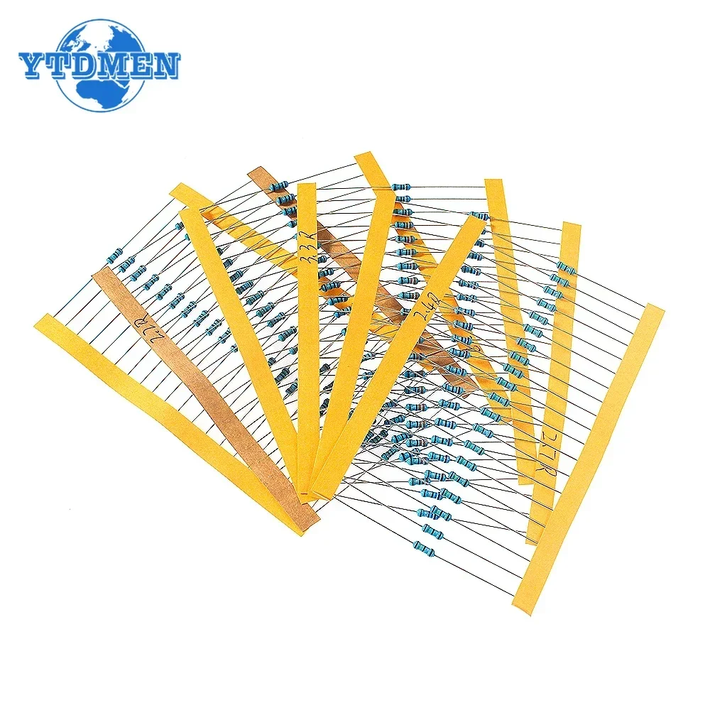 ตัวต้านทานฟิล์มโลหะ 100/120 ชิ้น 1/4W 1% สำหรับซ่อมถุงลมนิรภัยรถยนต์ ความต้านทาน 2 โอห์ม 2.2 โอห์ม 2.4 โอห์ม 2.7 โอห์ม 3 โอห์ม 3.3 โอห์ม ชุดอุปกรณ์อิเล็กทรอนิกส์ 6 แบบ