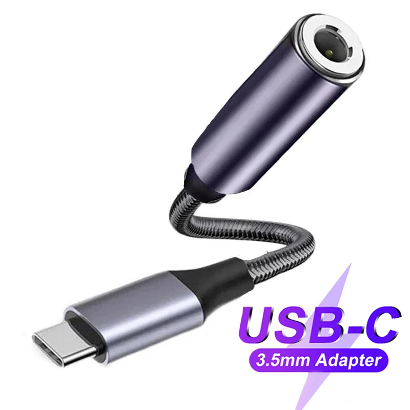 

Type USB C To 3.5mm Female Headphone Jack Adapter Type C Aux Audio Cable Adapter For iPhone 15 Series Samsung Huawei Xiaomi iPad