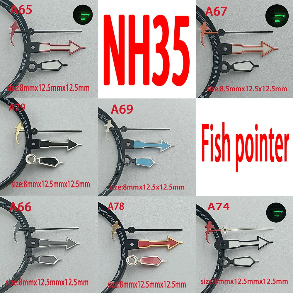 NH35 Men's watch hands Small fish hands with NH35 NH36 automatic mechanical movement case strap dial watch accessories