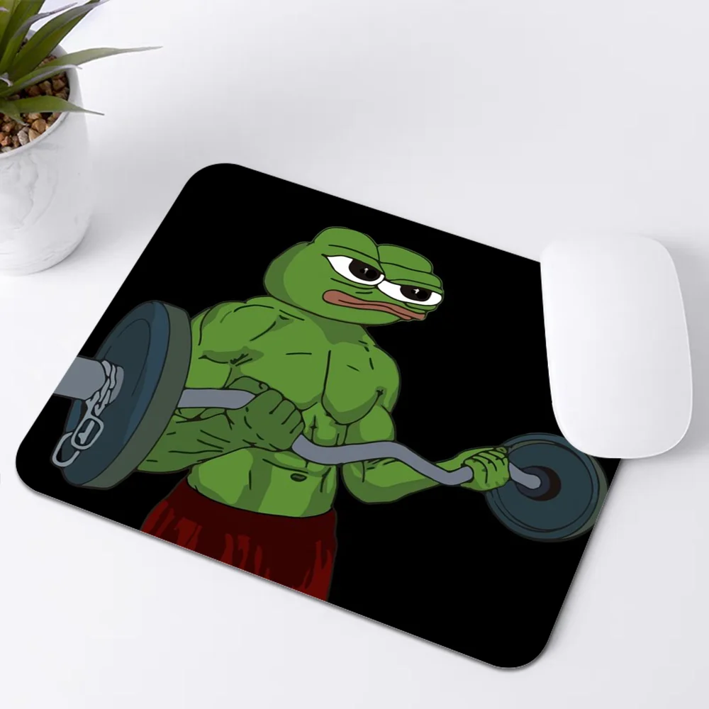 P-Pepe frog Mousepad Small Office Computer Desk Mat Table Keyboard Big Mouse Pad Laptop Cushion Non-slip Deskpad Home Decor