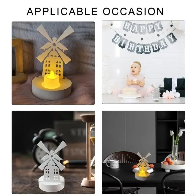 Y08C CANDLESTICK CONDLESTICK HOLDER CONDLE HOUSE WINDMILL BASE DECORATION型