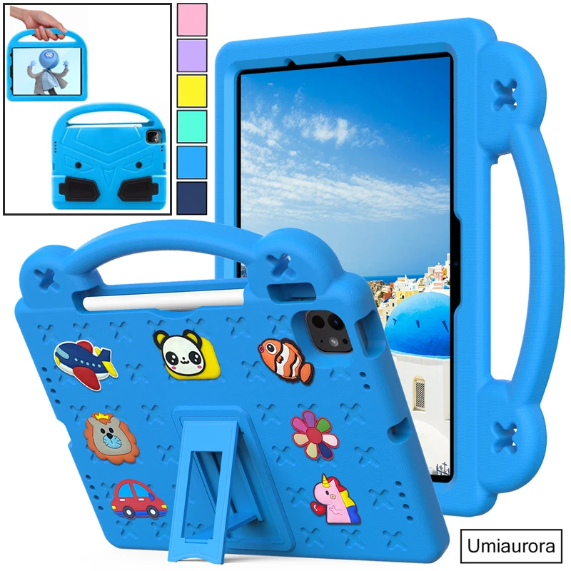 

For IPad Mini 8.3" Air 9.7 7th 8th 9th 10.2 10th 10.9 11th Gen A16 Pro 11 inch Kid EVA Tablet Case Handle Stand Shockproof Funda