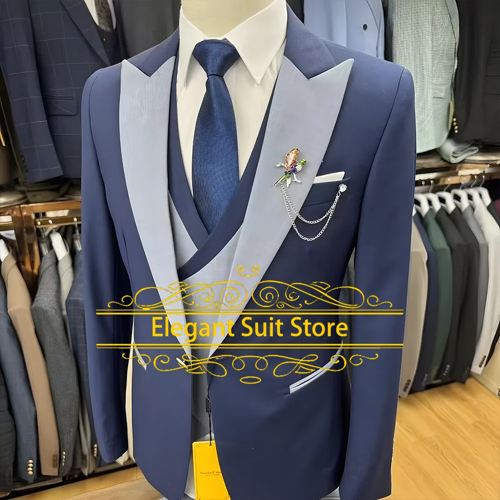 2025 New Design Men Suits Groom Wear Tuxedo Business Party Wedding Formal Causal Suit 3 Pieces(Blazer+Vest+Pant)