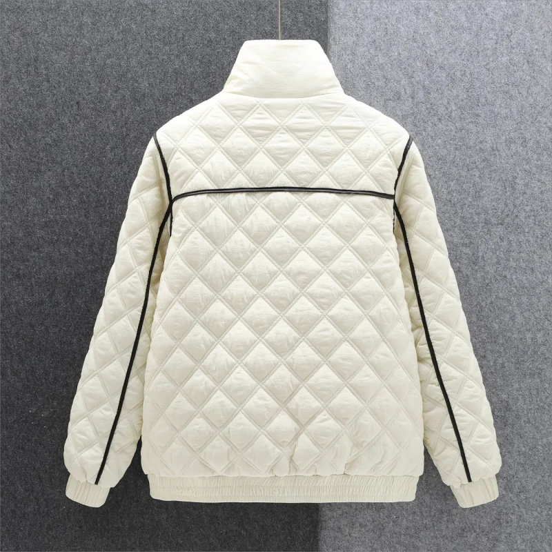 Short Padded Jackets Women's Clothing Winter Coats Large Size Loose quilted Diamond-shaped Cotton-padded Clothes