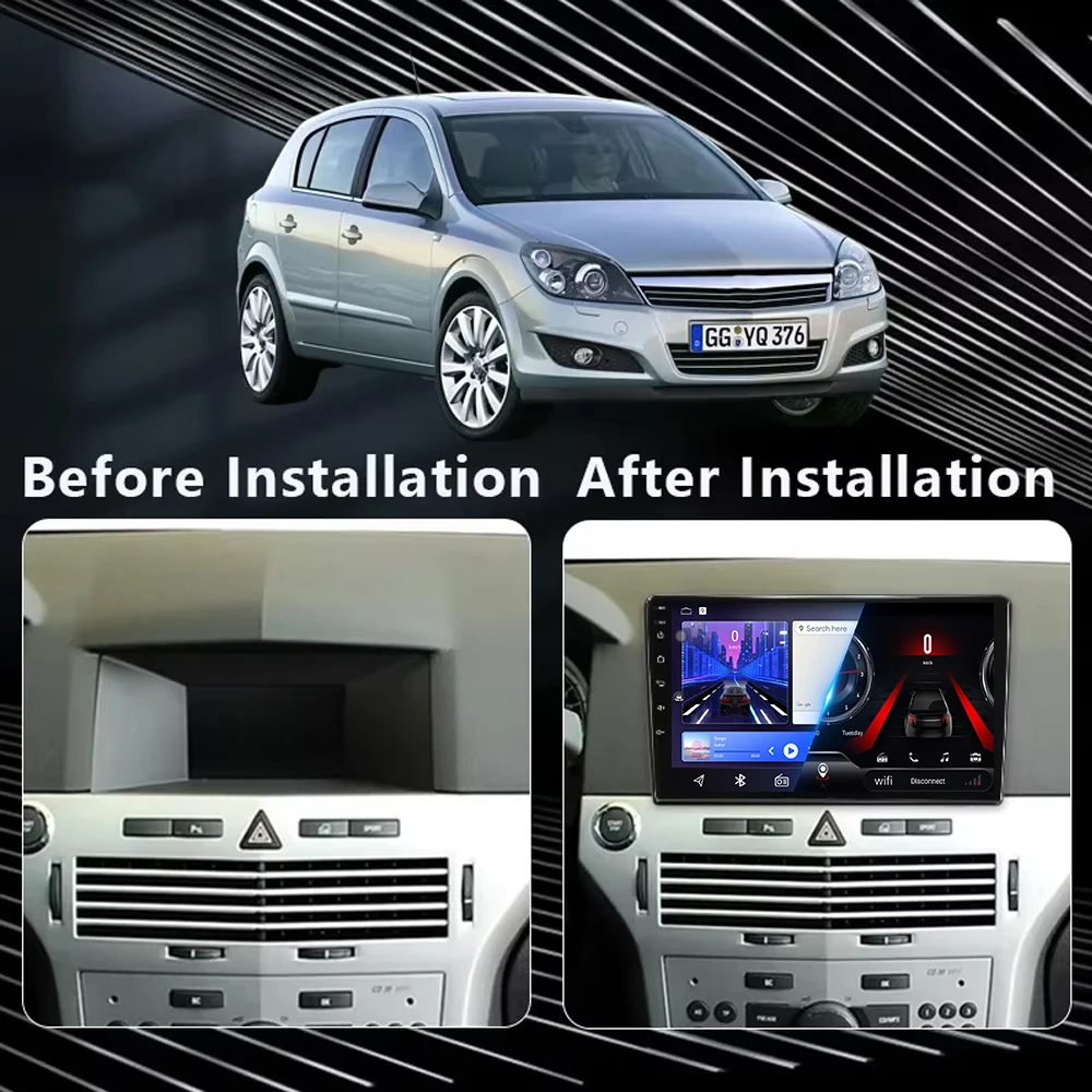 Carplay Android 16 For Opel Astra H 2006-2014 Android Auto GPS Navigation Head Unit Multimedia Video Player 5G WIFI Carplay 2DIN