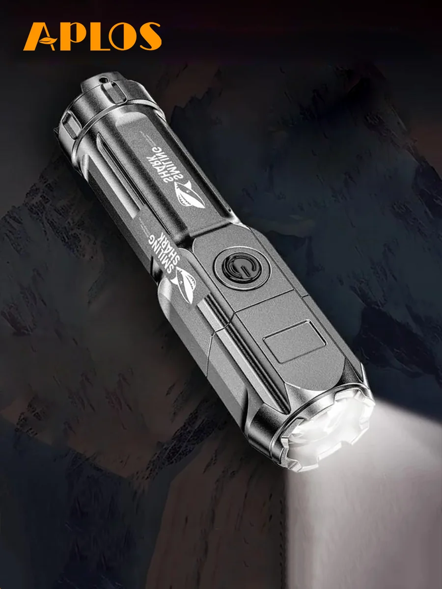 مصباح يدوي LED محمول من APLOS مع تكبير، مصباح يدوي قابل لإعادة الشحن عالي السطوع #1