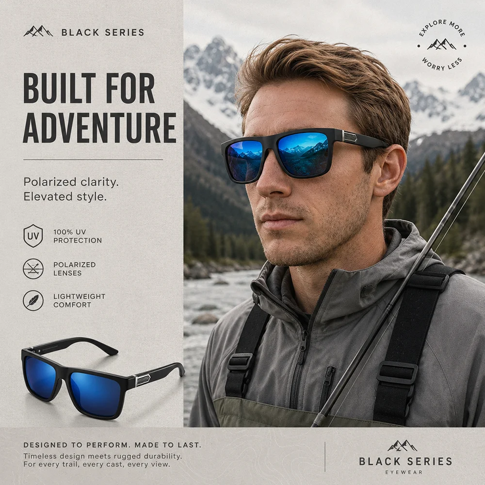 1PC/3PC Square Polarized Sunglasses Men UV400 Anti-Glare Sports Shades Driving Fishing Cycling Outdoor Sun Glasses