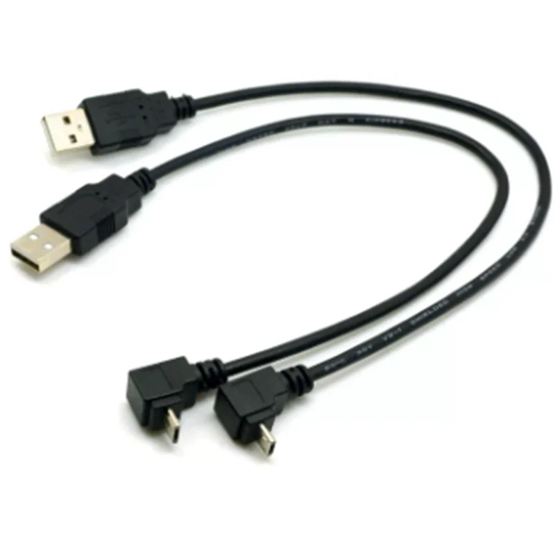 For Huawei Samsung Mobile Phone MP3 MP4 Power Bank Car Data Cable 30cm 50cm 1m 3m 5m 90 Degree Micro USB 2.0 Elbow Data Cable
