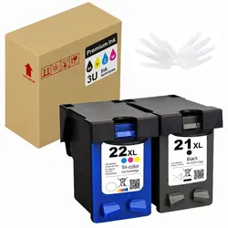 3U 21XL 22XL Ink Cartridge Replacement Compatible for HP Deskjet F2110 F2120 F4135 F4140 F4180 F2200 3910 3920 3930 3940 Printer