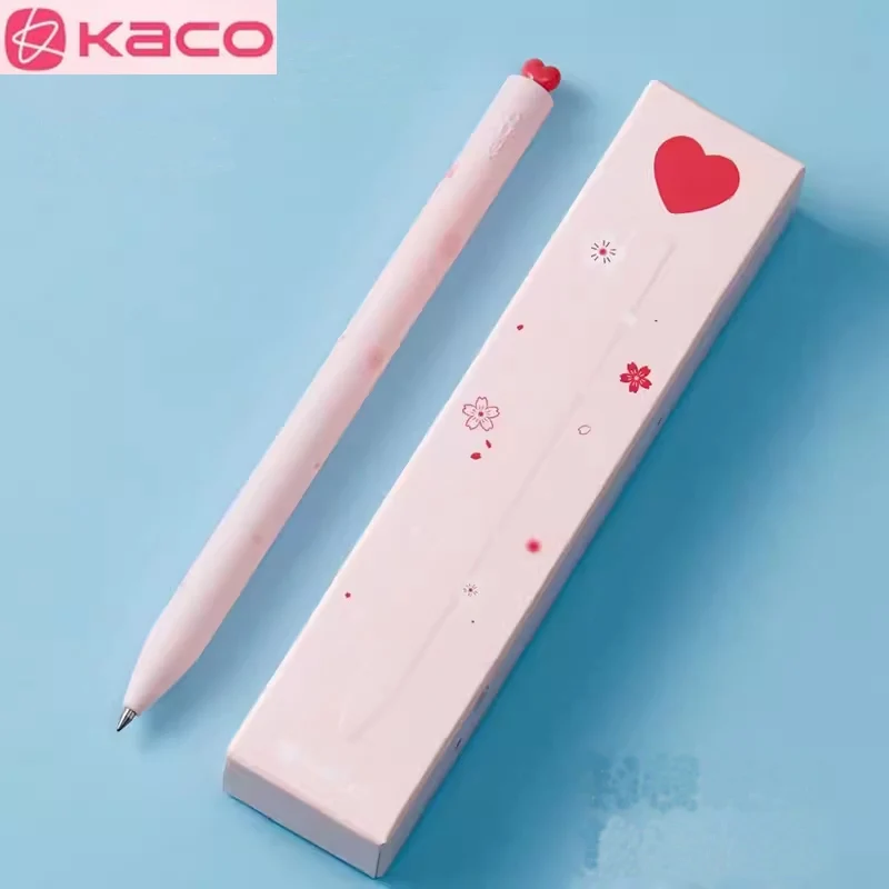 KACO Cute Pink SAKURA Gel Ink Pen Set,0.5mm Smooth Writing Sinature Pens Girls Box Gift for School Office Journaling