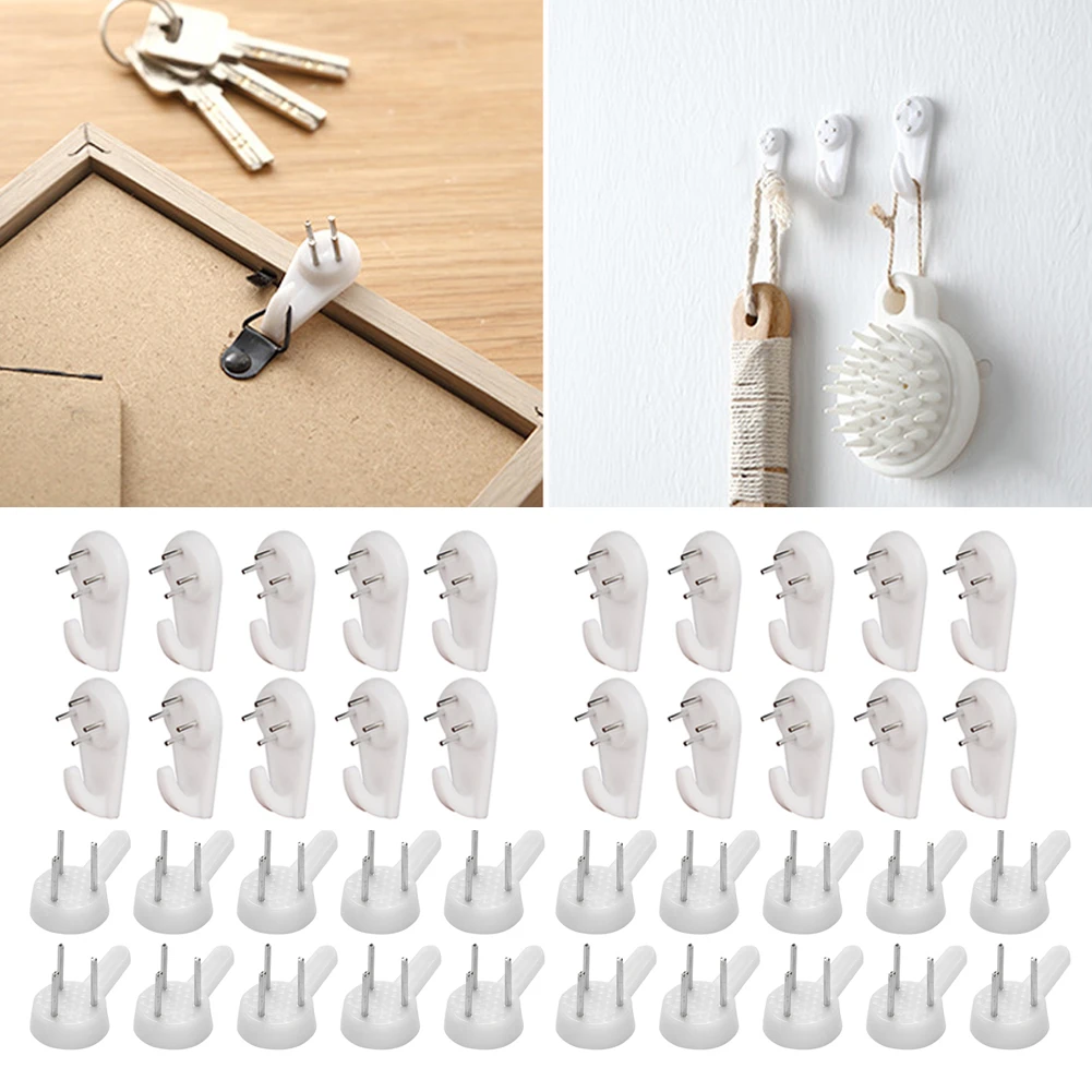 20Pcs Invisible Nail Screws Wall Photo Hanger Frame Hanger Painting Wall Hook Nail Furniture Hooks Picture Hangers Traceless