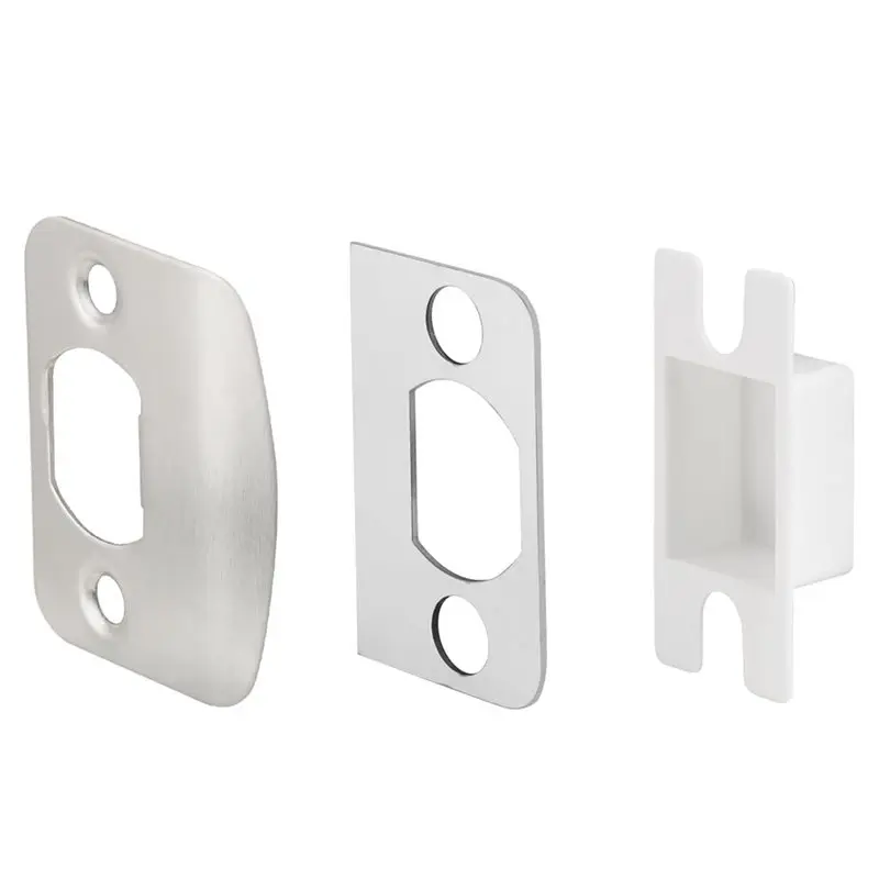 FULL-Door Latch Repair Kit Standard Door Lock Strike Plate With Spacer Shim Restorer For Doors That Won' T Latch In