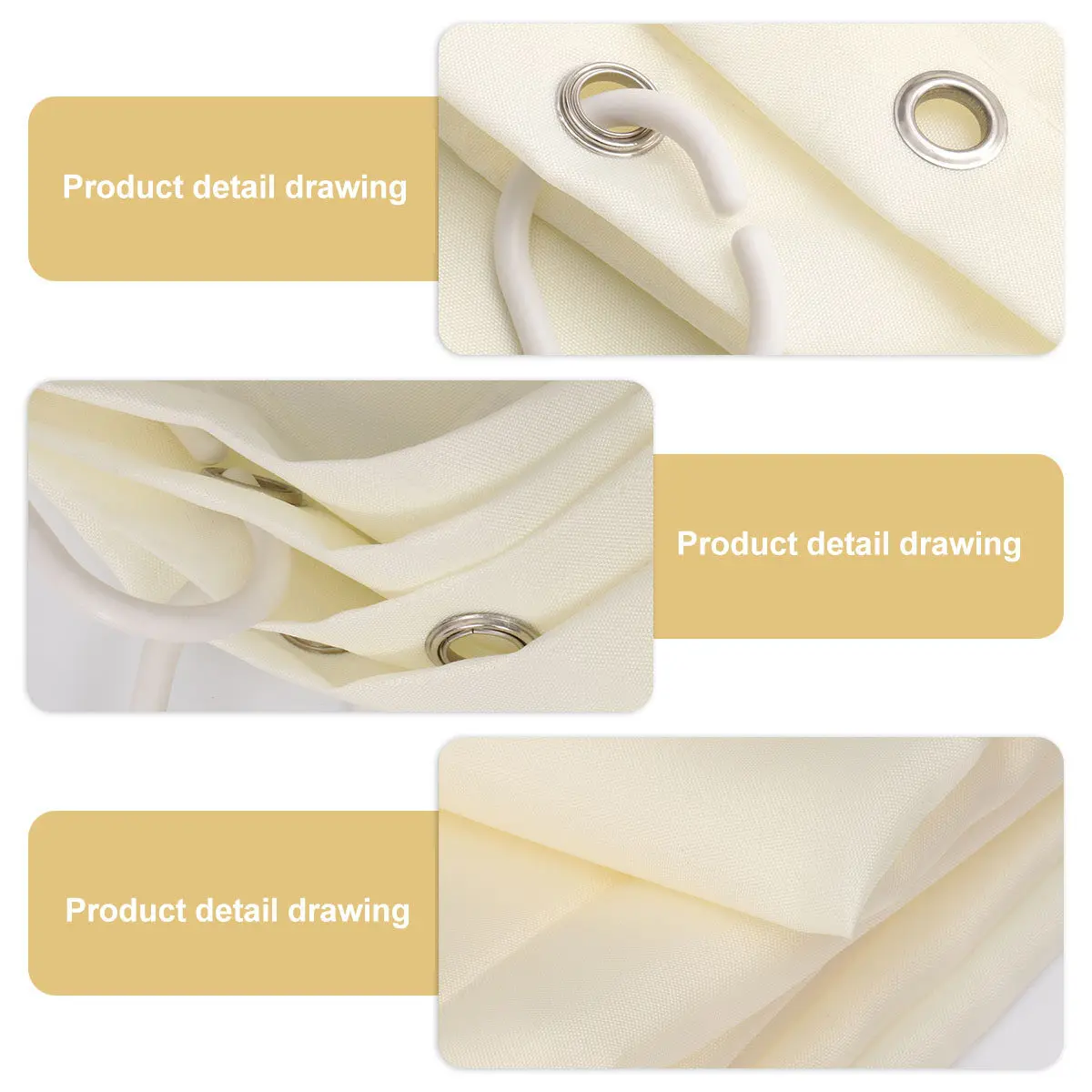 Polyester Waterproof Shower Curtain Simple Elegant Design Wear Resistant Non Deforming Decorative Curtain for Bathroom Shower