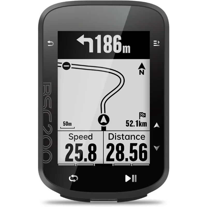 BSC200 Bike Computer Wireless, Route Navigation 2.5inch Screen Bluetooth ANT+ GPS Cycle Computer Waterproof