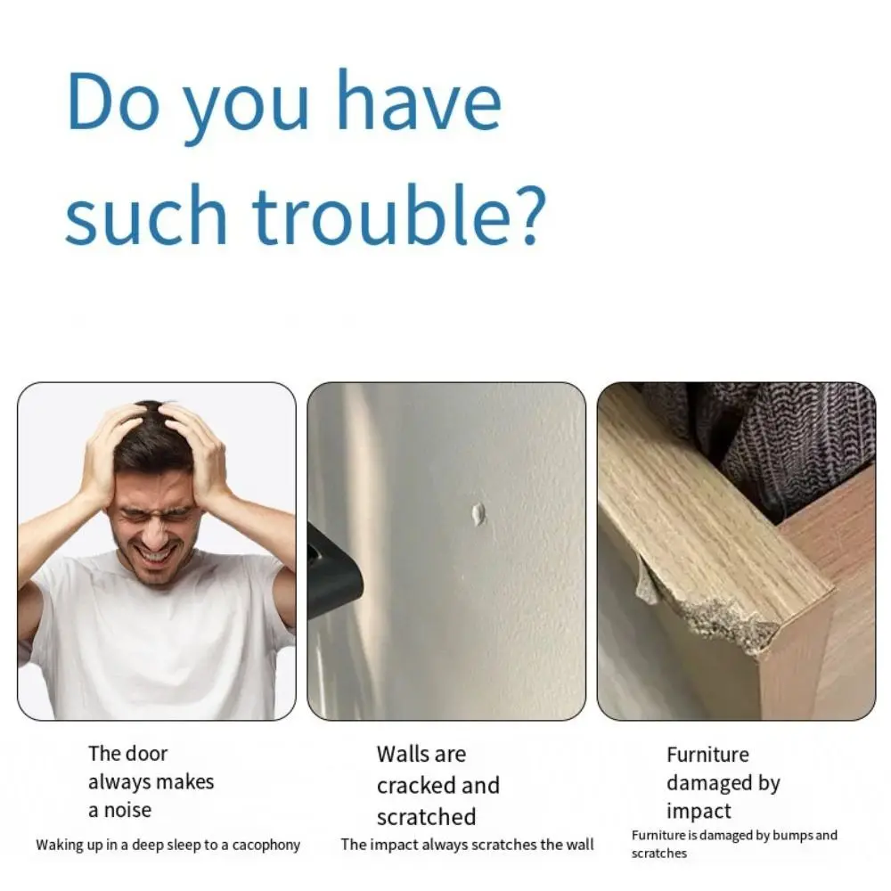 Penahan Pintu Berperekat Pelindung Dinding Anti-tabrakan Transparan Gasket Silikon Penyerap Suara Bisu Pelindung Aman Bayi