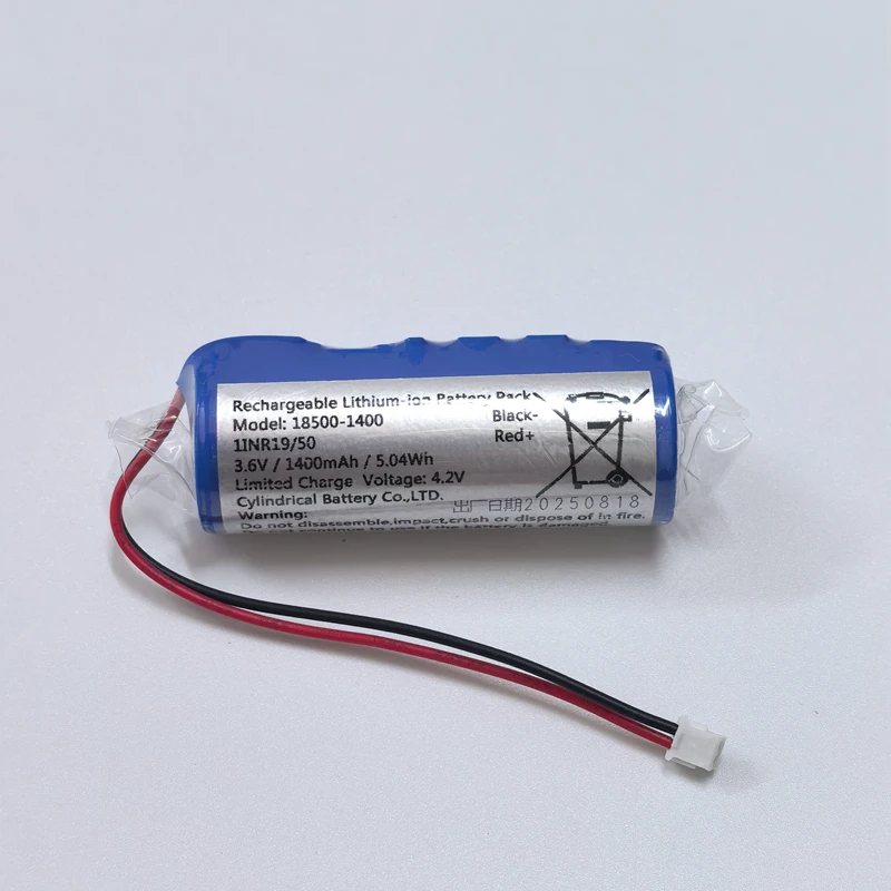 18500-1400 3.6v 1400mAh 5.04Wh Rechargeable Lithium Battery Pack