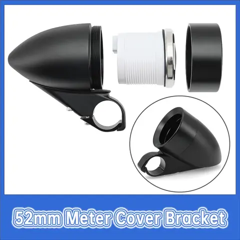 거치대 범용 게이지 컵, 개조 계기 계량기, 블랙 계량기 커버, 오토바이 게이지 컵, 52mm 속도계