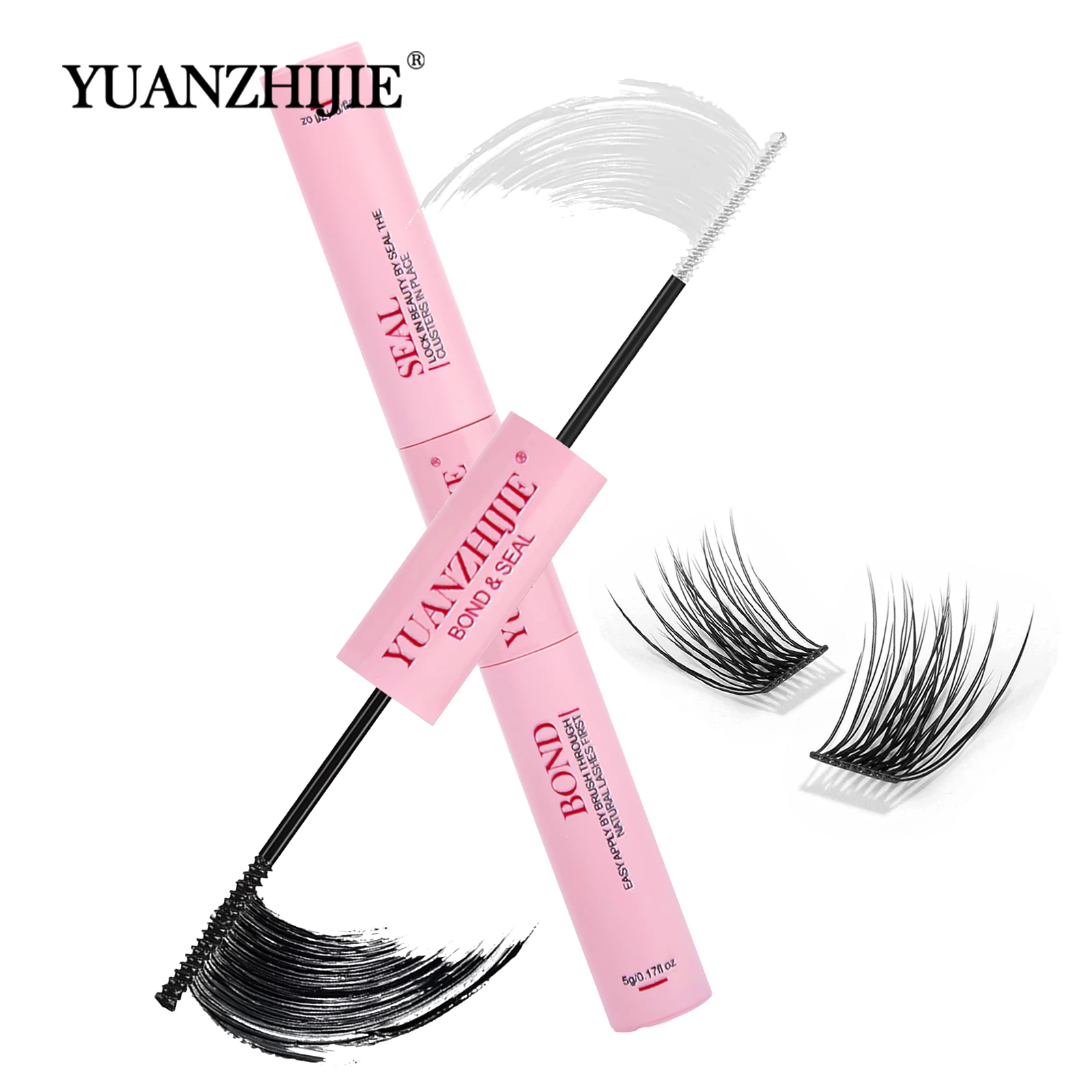 New YUANZHIJIE Cluster Eyelashes Glue Mascara Bond and Seal Super Strong Hold Waterproof DIY Eyelash Extension Glue