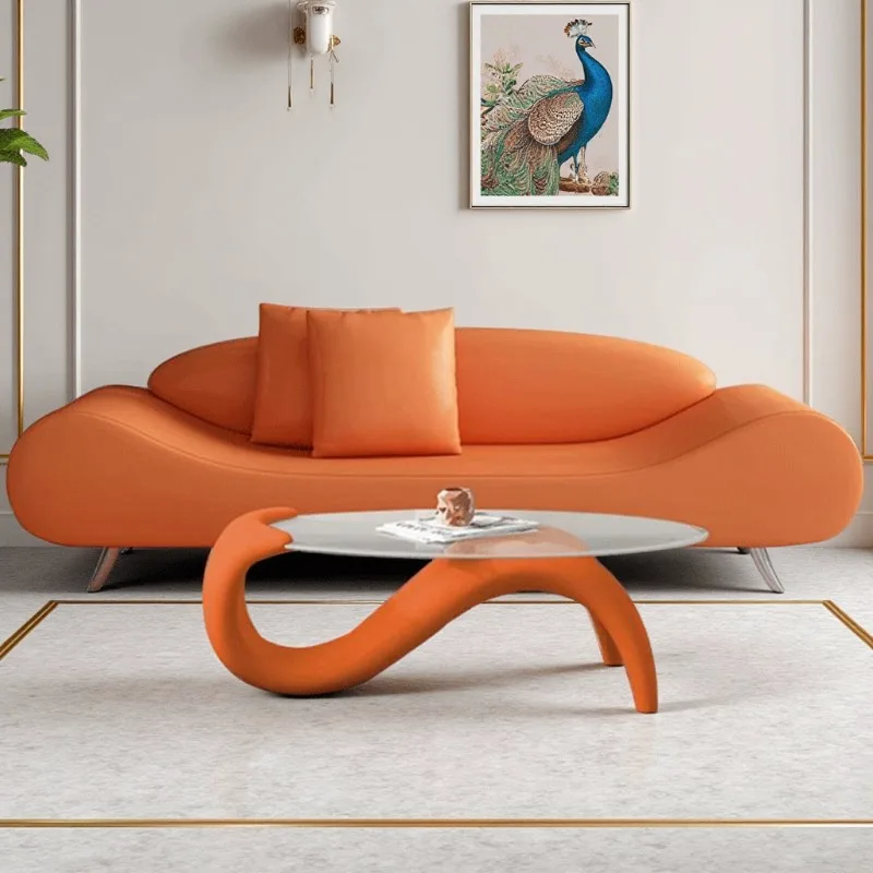 

Orange European Living Room Sofas Minimalist Individual Lounges Sofa Living Room 2 Seater Nordic Divano Soggiorno Home Furniture
