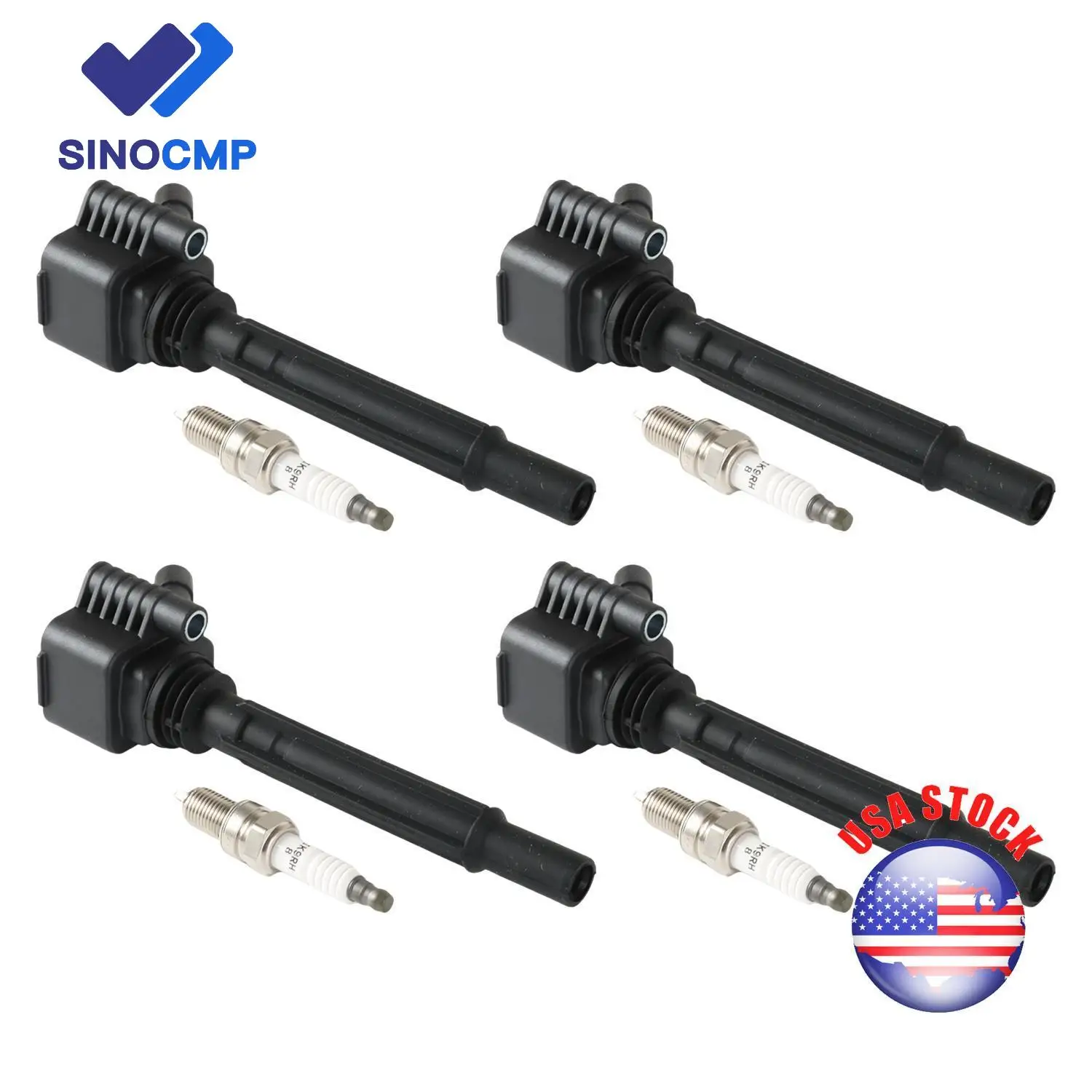 

SINOCMP 5C1885 IC776 93618 SIKR9A7 UF-673 E1173 93618 4 шт. катушки зажигания + 4 шт. иридиевая свеча зажигания для 13-2016 Dodge Dart L4 1.4L