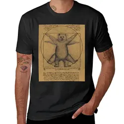 New The vitruvian bear T-Shirt boys t shirts Aesthetic clothing mens plain t shirts