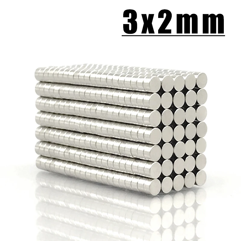 20/200/500/1000/2000/50000PCS 3x2 Minor Disc Search Magnet Small Round Magnets 3x2mm Neodymium Permanent Magnets Strong 3*2 mm