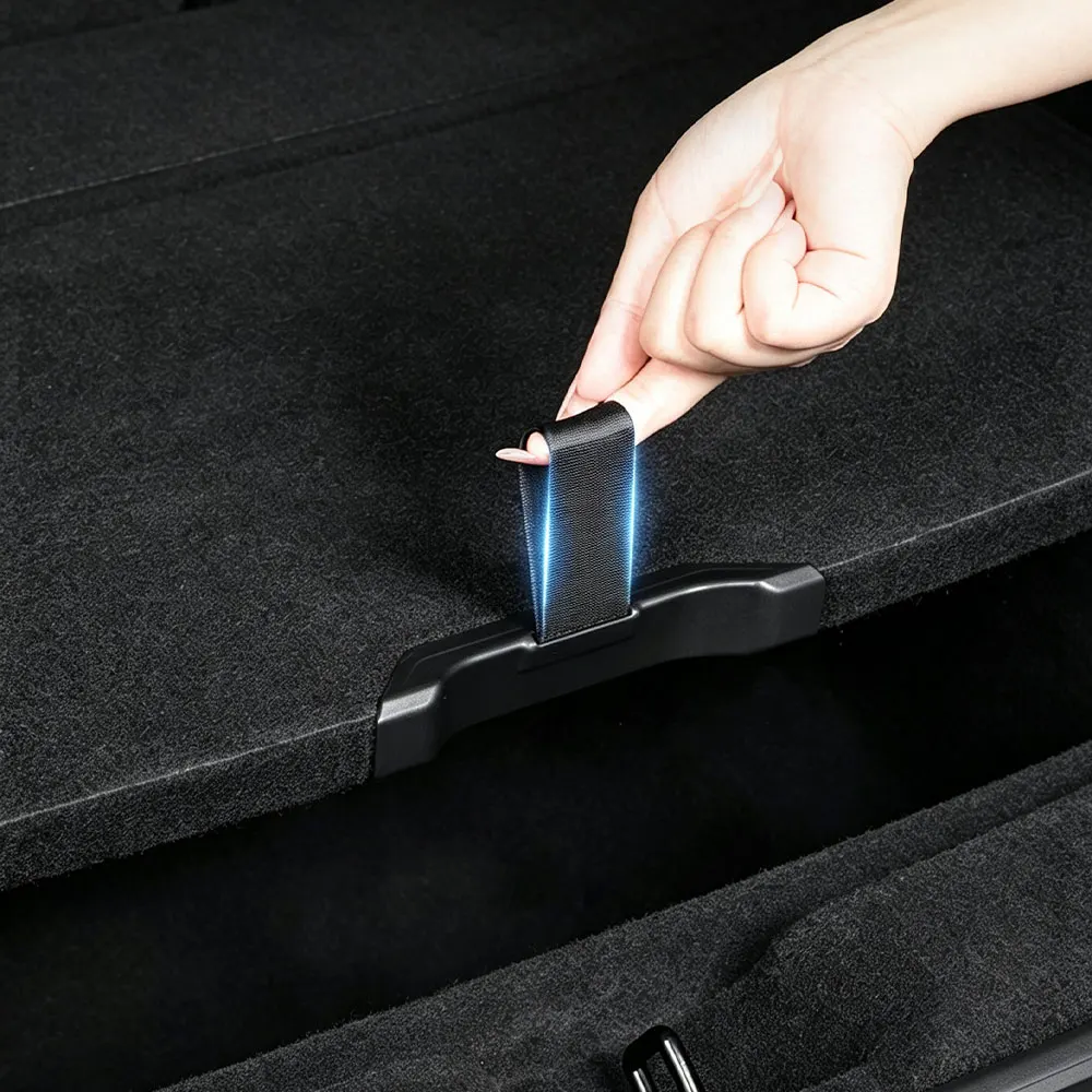 for Tesla Model Y Juniper 2025 2026 Car Trunk Rope Draw String Hook Loop 2Pcs Organizer Front Rear Rope Car Trunk Accessories