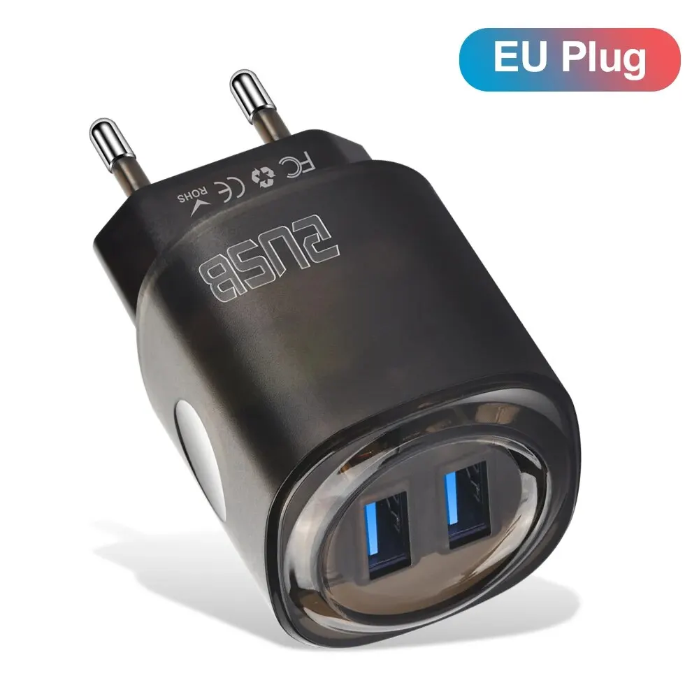 2.4A Dual USB Fast Charger Mobile Phone EU/US/UK Plug Wall Adapter Charging Travel Chargers For Samsung Huawei Xiaomi